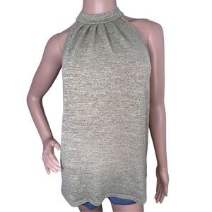 SHEIN Green Sleeveless High Neck Professional Blouse